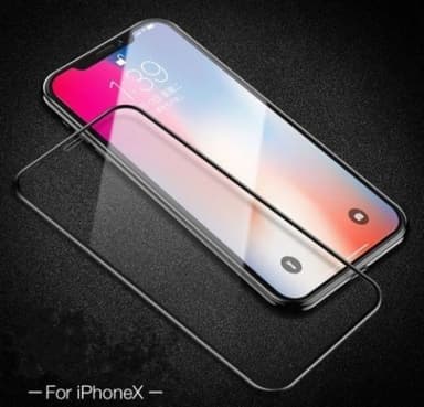 Skärmskydd iPhone X / iPhone XS 5D Härdat glas Svart