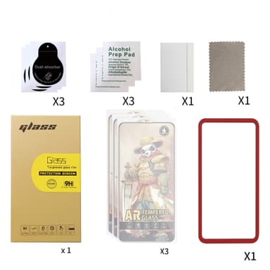 3-pack härdat glas HD Anti-Fingerprint Screen Film Kit Kompatibel med