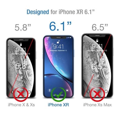 Skärmskydd iPhone XR Härdat glas Svart