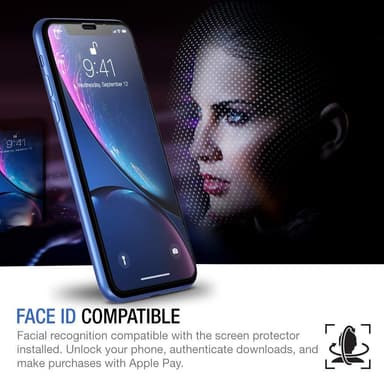 Skärmskydd iPhone XR Härdat glas Svart