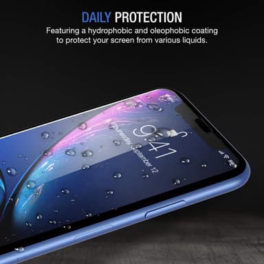 Skärmskydd iPhone XR Härdat glas Svart
