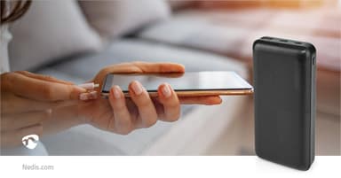 Nedis Powerbank | 20000 mAh | 1.5 / 2.0 / 3.0 A | Antal utgångar: 2 | Utgångsanslutning: 1x USB-A / 1x USB-Câ„¢ | Ingångsanslutning: 1x Micro USB / 1x USB-Câ„¢ | PD2.0 18W | Litium-polymer