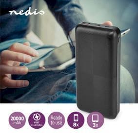 Nedis Powerbank | 20000 mAh | 1.5 / 2.0 / 3.0 A | Antal utgångar: 2 | Utgångsanslutning: 1x USB-A / 1x USB-Câ„¢ | Ingångsanslutning: 1x Micro USB / 1x USB-Câ„¢ | PD2.0 18W | Litium-polymer