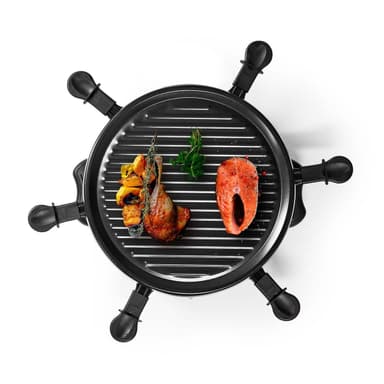 Nedis Gourmet / Raclette | Grill | 6 Personer | Spatel | Non-stick beläggning | Runda