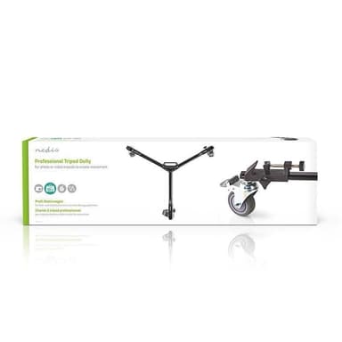 Nedis Tripod Dolly | Maximal lastkapacitet: 20.0 kg | Tripod diameter räckvidd: 29.0 mm | Resväska ingår | Benlås | Aluminium | Svart