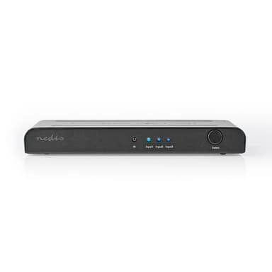 Nedis HDMI ™ Switch | 3-Port port(s) | 3x HDMI™ Ingång | 1x HDMI™ utgång | 4K@60Hz | 18 Gbps | Fjärrstyrd | Metall | Antracit