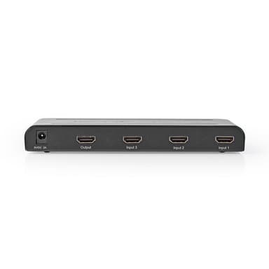 Nedis HDMI ™ Switch | 3-Port port(s) | 3x HDMI™ Ingång | 1x HDMI™ utgång | 4K@60Hz | 18 Gbps | Fjärrstyrd | Metall | Antracit