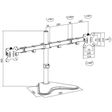 LogiLink Monitorställ/fot Dual 13-32""