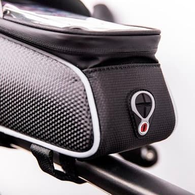 Vattentät cykelramsväska & telefonhållare med skärm, Svart/Vit