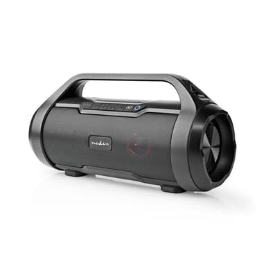 Nedis Bluetooth® Party Boombox | 6 timmar | 2.0 | 120 W | Uppspelning av media: AUX / Micro SD / USB | IPX5 | Synkroniseringsbar | Bärhandtag | Festljus | Svart