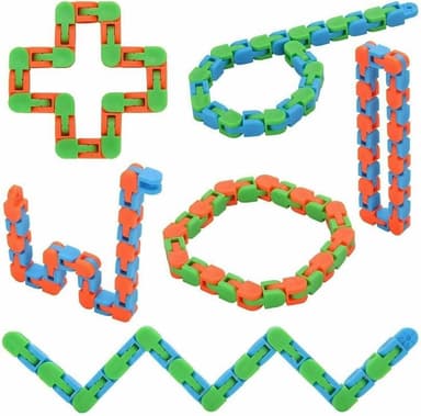 Wacky Tracks Snap and Click Fidget toy, Grön/Orange