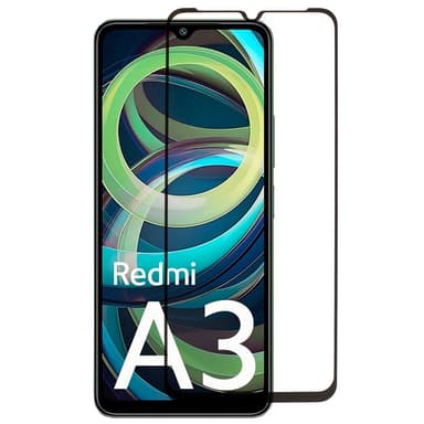 SKALO Xiaomi Redmi A3 Heltäckande Skärmskydd Härdat Glas - Svart