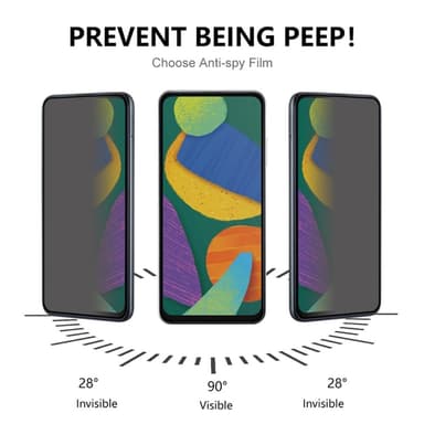 2-PACK SKALO Samsung Galaxy A54 5G Privacy Skärmskydd Härdat Glas - Svart