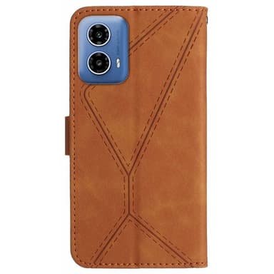 SKALO Motorola Moto G04 Embossed Plånboksfodral i PU-Läder - Brun