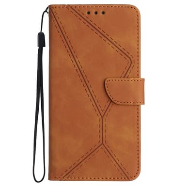 SKALO Motorola Moto G04 Embossed Plånboksfodral i PU-Läder - Brun