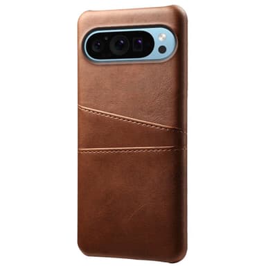 SKALO Google Pixel 9/9 Pro PU Läder Skal med Korthållare/Plånbok - Brun