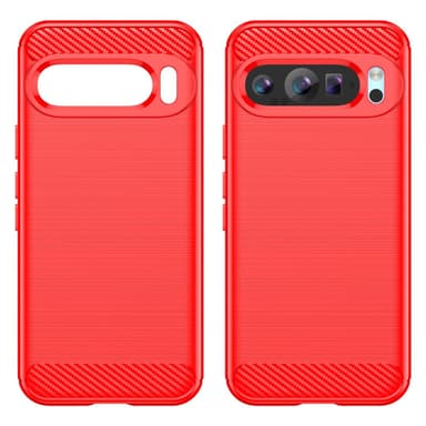SKALO Google Pixel 9/9 Pro Armor Carbon Stöttåligt TPU-skal - Röd