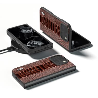 ABEEL Google Pixel 9 Pro Fold Crocodile Skal - Brun
