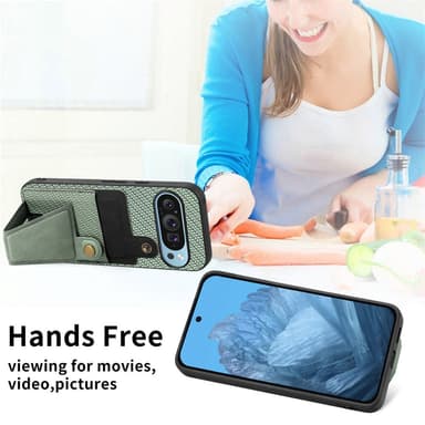 SKALO Google Pixel 9/9 Pro Carbon FIber Kortfack - Grön
