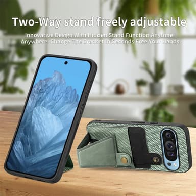 SKALO Google Pixel 9/9 Pro Carbon FIber Kortfack - Grön