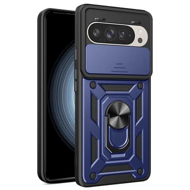 SKALO Google Pixel 9/9 Pro Armor Hybrid Metallring Kameraslider - Blå