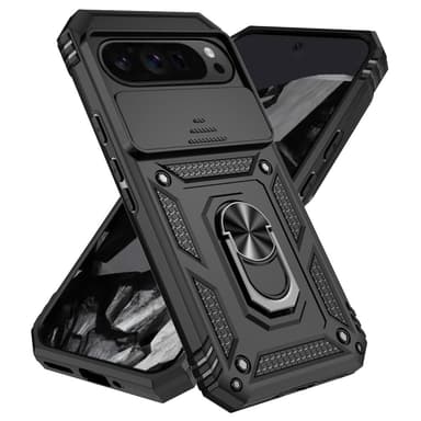SKALO Google Pixel 9 Pro XL Armor Hybrid Metallring Kameraslider - Svart
