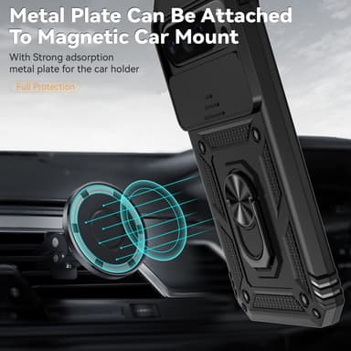 SKALO Google Pixel 9 Pro XL Armor Hybrid Metallring Kameraslider - Svart