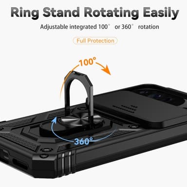 SKALO Google Pixel 9 Pro XL Armor Hybrid Metallring Kameraslider - Svart