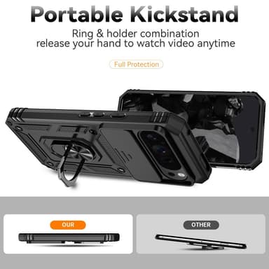 SKALO Google Pixel 9 Pro XL Armor Hybrid Metallring Kameraslider - Svart