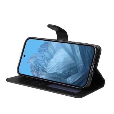 SKALO Google Pixel 9/9 Pro PU-Läder Plånboksfodral - Svart