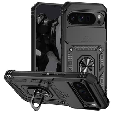 SKALO Google Pixel 9 Pro XL Armor Hybrid Metallring Kameraslider - Svart