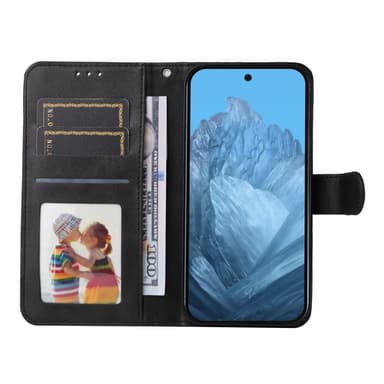 SKALO Google Pixel 9/9 Pro PU-Läder Plånboksfodral - Svart