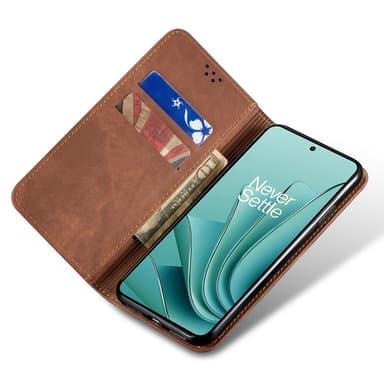 SKALO OnePlus Nord 4 Jeans Plånboksfodral - Brun