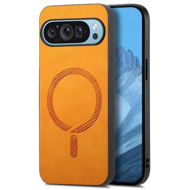SKALO Google Pixel 9/9 Pro PU-Läder Hybrid Skal - Brun