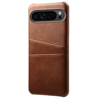 SKALO Google Pixel 9 Pro XL PU Läder Skal med Korthållare/Plånbok - Brun