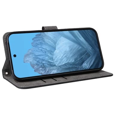 SKALO Google Pixel 9 Pro XL Plånboksfodral i PU-Läder - Svart