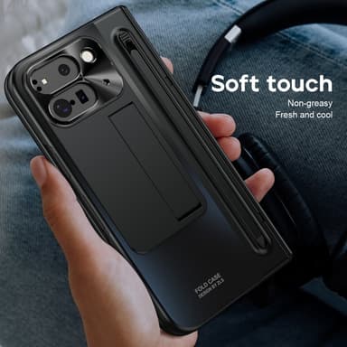 SKALO Google Pixel 9 Pro Fold Härdat Glas Stylus Pen Skal - Svart