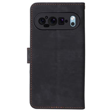 SKALO Google Pixel 9 Pro XL Plånboksfodral i PU-Läder - Svart