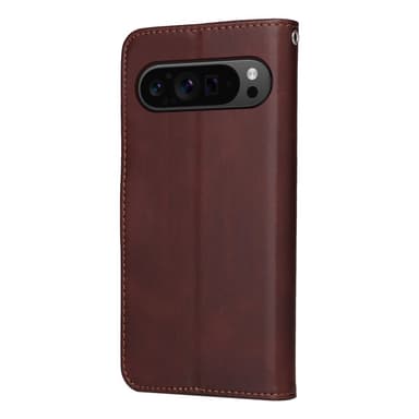 SKALO Google Pixel 9 Pro XL PU-Läder Plånboksfodral - Brun