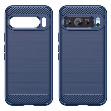 SKALO Google Pixel 9/9 Pro Armor Carbon Stöttåligt TPU-skal - Blå