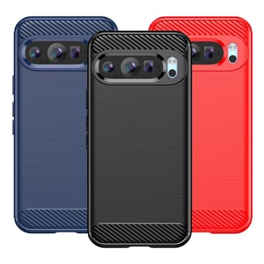 SKALO Google Pixel 9/9 Pro Armor Carbon Stöttåligt TPU-skal - Blå