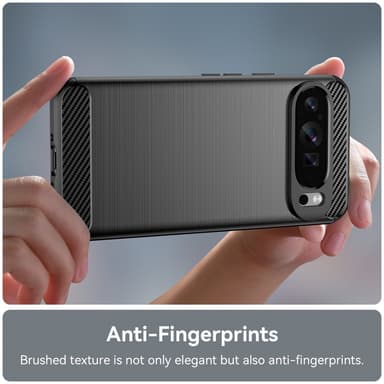 SKALO Google Pixel 9 Pro XL Armor Carbon Stöttåligt TPU-skal - Svart