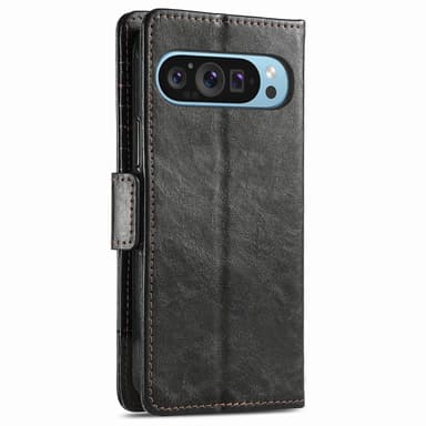 SKALO Google Pixel 9 Pro XL CASENEO 002 Series Premium PU-Läder Plånbok - Svart
