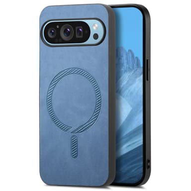 SKALO Google Pixel 9/9 Pro PU-Läder Hybrid Skal - Blå