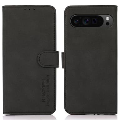 SKALO Google Pixel 9 Pro XL KHAZNEH Plånboksfodral i PU-Läder - Svart
