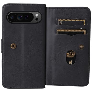 SKALO Google Pixel 9 Pro XL 10-FACK Plånboksfodral - Svart