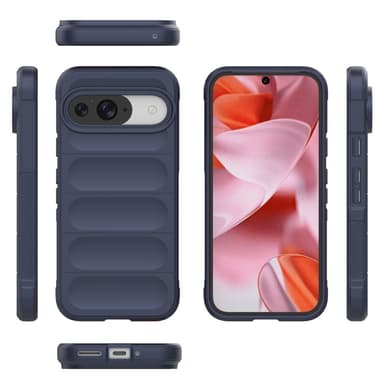 SKALO Google Pixel 9/9 Pro Rugged Bumpers TPU-Skal - Mörkblå