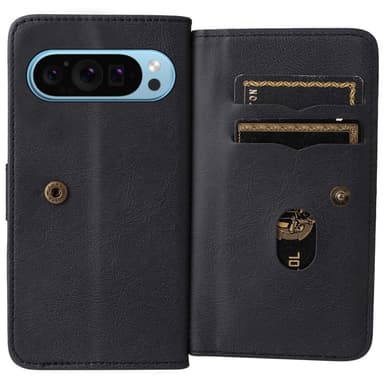 SKALO Google Pixel 9/9 Pro 10-FACK Plånboksfodral - Svart