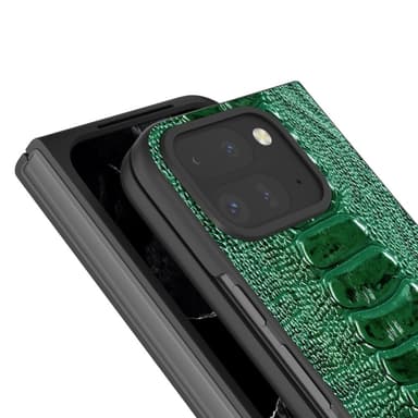ABEEL Google Pixel 9 Pro Fold Crocodile Skal - Grön