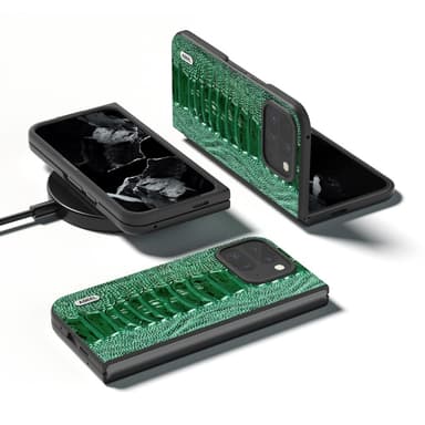 ABEEL Google Pixel 9 Pro Fold Crocodile Skal - Grön